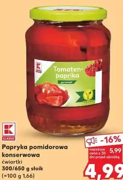 Kaufland CLASSIC Papryka pomidorowa konserwowa ćwiartki oferta