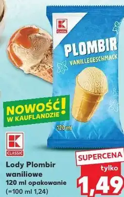 Kaufland Lody Plombir waniliowe 120 ml opakowanie oferta