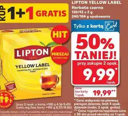 Kaufland Lipton Yellow Label Herbata czarna 120/92 x 2 g 240/184 g opakowanie oferta