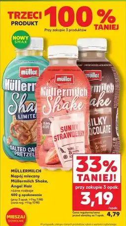 Kaufland Müllermilch Napój mleczny Müllermilch Shake, Angel Hair oferta