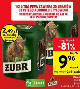 Intermarche Piwo ŻUBR jasne oferta