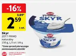 Intermarche Skyr ZOTT PRIMO naturalny oferta