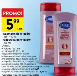 Intermarche Szampon do włosów, Odżywka do włosów LABELL wybrane rodzaje oferta