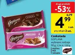 Intermarche Czekolada GOPLANA wybrane rodzaje oferta