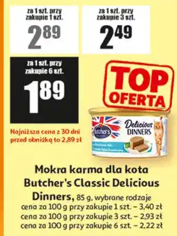 Auchan Mokra karma dla kota Butcher's Classic Delicious Dinners, 85 g, wybrane rodzaje oferta