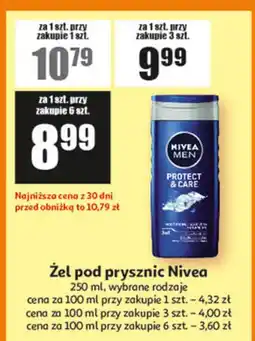 Auchan Żel pod prysznic Nivea 250 ml, wybrane rodzaje oferta