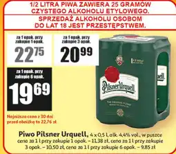 Auchan Piwo Pilsner Urquell, 4 x 0,5 l, alk. 4,4% vol., w puszce oferta