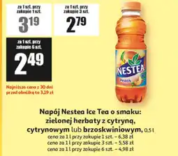 Auchan Napój Nestea Ice Tea o smaku: zielonej herbaty z cytryną, cytrynowym lub brzoskwiniowym oferta