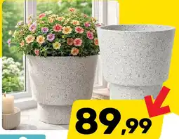 Bricomarche Doniczka z podstawką - efekt granitu oferta