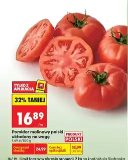 Biedronka Pomidor malinowy polski układany na wagę oferta