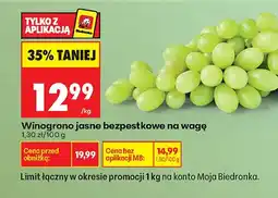 Biedronka Winogrona jasne bezpestkowe na wagę oferta