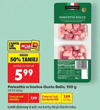 Biedronka Pancetta w kostce oferta