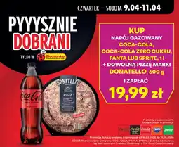 Biedronka Napój gazowany Coca-Cola, Coca-Cola Zero Cukru, Fanta lub Sprite 1l + pizza Donatello oferta