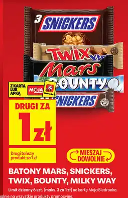 Biedronka BATONY MARS, SNICKERS, TWIX, BOUNTY, MILKY WAY oferta