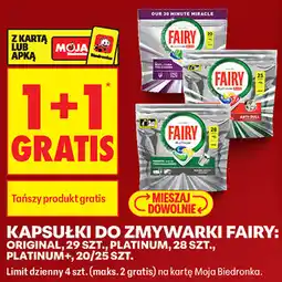 Biedronka KAPSUŁKI DO ZMYWARKI FAIRY: ORIGINAL, 29 SZT., PLATINUM, 28 SZT., PLATINUM+, 20/25 SZT oferta