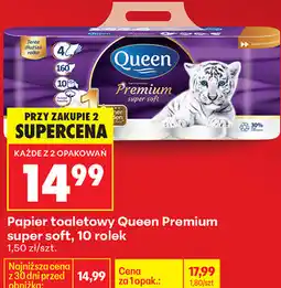 Biedronka Papier toaletowy Queen Premium super soft, 10 rolek oferta