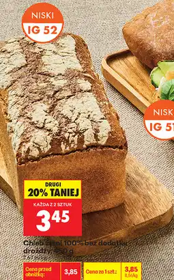 Biedronka Chleb żytni 100% bez dodatku drożdży oferta