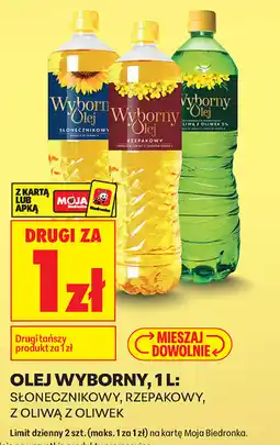 Biedronka Olej Wyborny, 1 l: słonecznikowy, rzepakowy, z oliwą z oliwek oferta