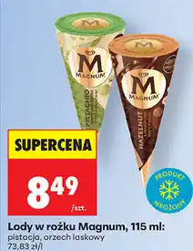 Biedronka Lody w rożku Magnum, 115 ml: pistacja, orzech laskowy oferta