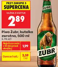Biedronka Piwo Żubr, butelka zwrotna oferta