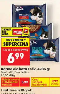 Biedronka Karma dla kota Felix, 4x85 g: Fantastic, Duo, Jellies oferta