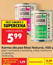 Biedronka Karma dla psa Maxi Natural, 400 g: jeleń i wołowina z żurawiną, indyk i wołowina z batatami oferta