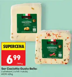 Biedronka Ser Caciotta Gusto Bello: z oliwkami, z chili i rukolą oferta