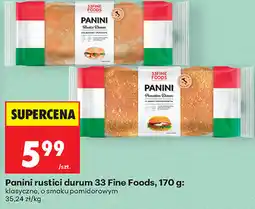 Biedronka Panini rustici durum 33 Fine Foods, 170 g: klasyczne, o smaku pomidorowym oferta