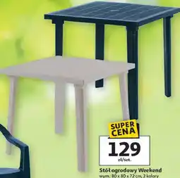 Auchan Stół ogrodowy Weekend wym.: 80 x 80 x 72 cm, 2 kolory oferta