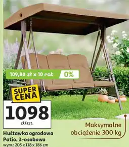 Auchan Huśtawka ogrodowa Patio, 3-osobowa oferta