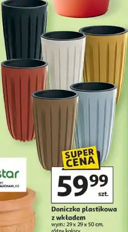 Auchan Doniczka plastikowa z wkładem oferta