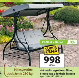 Auchan Huśtawka ogrodowa Nina, 3-osobowa z funkcją leżenia oferta