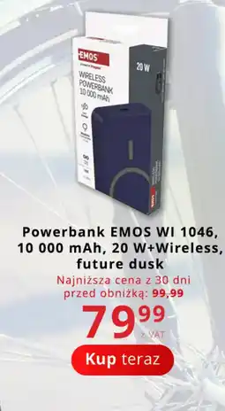 Poczta Polska Powerbank EMOS WI 1046, 10 000 mAh, 20 W+Wireless, future dusk oferta