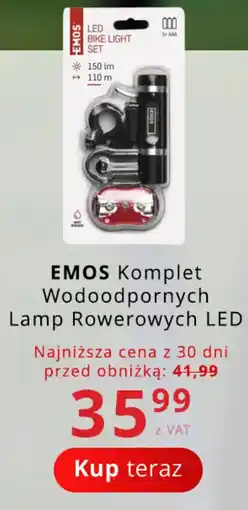 Poczta Polska EMOS Komplet Wodoodpornych Lamp Rowerowych LED oferta