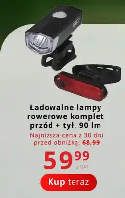 Poczta Polska Ładowalne lampy rowerowe komplet przód + tył, 90 Im oferta