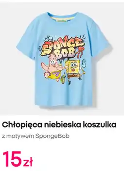 Pepco Chłopięca niebieska koszulka z motywem SpongeBob oferta