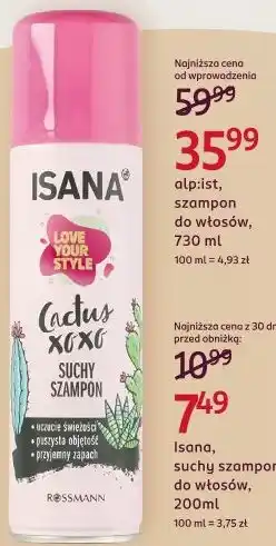 Rossmann Isana, suchy szampon do włosów oferta