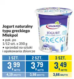 Makro Jogurt naturalny typu greckiego Mlekpol oferta