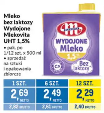 Mleko bez laktozy Wydojone Mlekovita