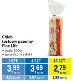 Makro Chleb tostowy pszenny Fine Life oferta