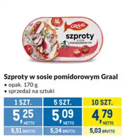 Makro Szproty w sosie pomidorowym Graal oferta