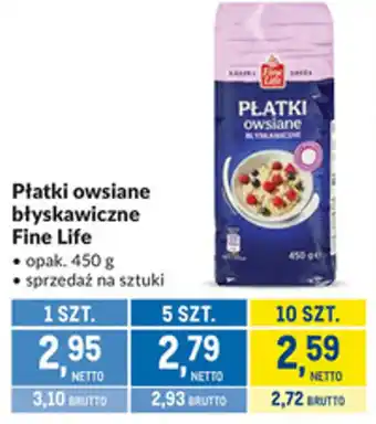 Makro Płatki owsiane błyskawiczne Fine Life oferta