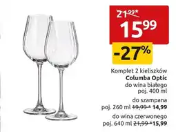 Black Red White Komplet 2 kieliszków Columba Optic do wina białego poj oferta