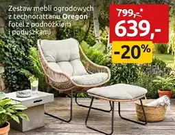 Black Red White Zestaw mebli ogrodowych z technorattanu fotel z podnóżkiem i poduszkami oferta