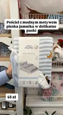Pepco Pościel z motywem jamnika w delikatne paski oferta
