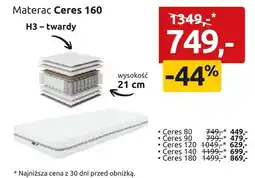 Black Red White Materac Ceres 160 H3 - twardy oferta