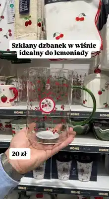 Pepco Szklany dzbanek w wiśnie oferta