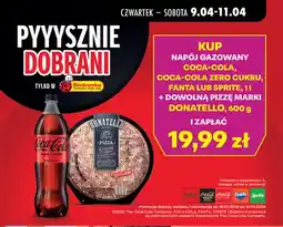 Biedronka Napój gazowany Coca-Cola, Coca-Cola Zero Cukru, Fanta lub Sprite 1 l + pizza Donatello oferta