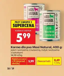 Biedronka Karma mokra dla psa - jeleń i wołowina z żurawiną oferta