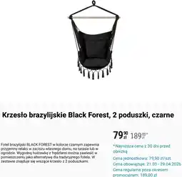 Biedronka Krzesło brazylijskie Black Forest, 2 poduszki, czarne oferta